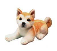 HOMEXYLYL Shiba Inu Akita Peluche, Lindo Perro Relleno Animal Cara Sonriente Regalo De Cumpleaños De Navidad Decoración del Hogar Niños Adultos Niñas Niños(Lying Down,25cm/9.84in)
