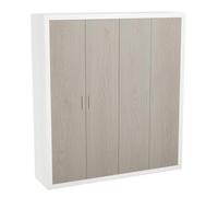 Homey - Armario 4 Puertas Batientes con Altillo Modelo Omabella para Dormitorios de Matrimonio o Individuales, Color Andersen Pino - Gris, Medidas: 196 cm (Ancho) x 208 cm (Alto) x 50 cm (Fondo)