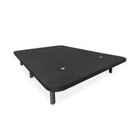 Homey - Base Tapizada 3D Reforzada, Gran Estabilidad con 5 Barras Transversales y 6 Patas metálicas roscadas de 25cm, 105 x 190, Gris Oscuro