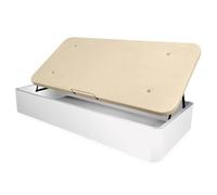 Homey - Canapé Abatible Apertura Lateral de Madera con Gran Capacidad, Espacioso, Transpirable y Resistente, Esquinas Redondeadas, 90 x 190, Blanco