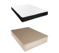 Homey - Pack Colchón Viscoelástico Sleep Pro Reversible + Canapé Madera Abatible Gran Capacidad | Color Cambria 105 x 200
