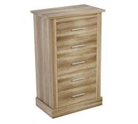 Homey - Sinfonier con 5 Cajones, Cómoda, Modelo Diana, Práctico y Funcional, Acabado en Colores Cañón, Medidas: 66 cm (Ancho) x 107 cm (Alto) x 40 cm (Fondo)