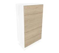 Homey Sinfonier con 5 Cajones y con Patas, Cómoda Cajonera Dormitorio Modelo Nora, Colores Andersen-Roble, Medidas: 60 cm Ancho x 118,5 cm Alto x 37,8 cm Fondo