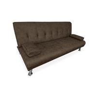 Homey - Sofá Cama Clic Clac Tipo Libro de 3 Plazas Modelo Leire con Cojines Decorativos, Diseño Moderno, Práctico y Funcional, Plomo