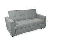 Homey - Sofá Cama de 2 Plazas Modelo Aron, Diseño Moderno, Práctico y Funcional, con Reposabrazos, Gris