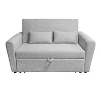 Homey - Sofá Cama de 2 Plazas Modelo Mateo, Diseño Moderno, Práctico y Funcional, con Reposabrazos, Gris Claro