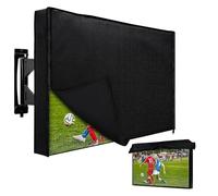 HOMEYA 600D - Funda de TV para exteriores de 30 a 32 pulgadas con cremallera impermeable con velcro + cubierta inferior, resistente a la intemperie con solapa frontal, para televisores exteriores LED