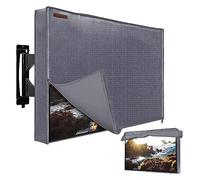 HOMEYA 600D - Funda de TV para exteriores de 52 a 55 pulgadas, resistente a la intemperie, con solapa frontal, cremallera impermeable + cubierta inferior, para televisores LED LCD de pantalla plana