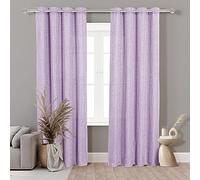 HOMEYA - Cortinas Semiopacas 140x260cm - Cortina Tacto parecido al Lino, Deja Pasar la luz - Cortinas para Salon, Dormitorio 2 Unidades (Lila)