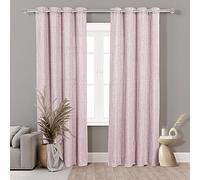 HOMEYA - Cortinas Semiopacas 140x260cm - Cortina Tacto parecido al Lino, Deja Pasar la luz - Cortinas para Salon, Dormitorio 2 Unidades (Rosa Apagado)