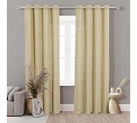HOMEYA - Cortinas Semiopacas 140x260cm - Cortina Tacto parecido al Lino, Deja Pasar la luz - Cortinas para Salon, Dormitorio 2 Unidades (Camel)