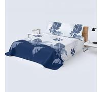 HOMEYA - Juego de sábana Cama 135cm - Juego de 3 Piezas - sábana encimera 210x260, Bajera Ajustable 135x190, Funda Almohada 45x150, Estampada