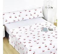 HOMEYA - Juego de sábana Cama 150cm - juego de 3 piezas - sábana encimera 230x260, bajera ajustable 150x190, funda almohada 45x170, Estampada