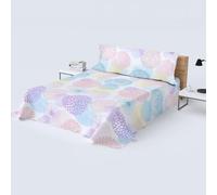 HOMEYA - Juego de sábana Cama 180cm - Juego de 4 Piezas - sábana encimera 230x260, Bajera Ajustable 180x190, 2 Fundas Almohada 45x85, Estampada