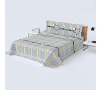 HOMEYA - Juego de sábana Cama 90cm - Juego de 3 Piezas - sábana encimera 165x260, Bajera Ajustable 90x190, Funda Almohada 45x110, Estampada