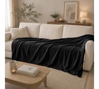 HOMEYA Manta Grande Suave para Cama - Mantas para Sofá Cálidas, Manta Sofá Decorativa Invierno, Mantas para Cama Transpirables, 160 x 220 cm, Negro