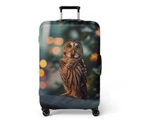 Homeyang Funda Maleta Búho Marrón Naranja Funda para Maletas Elástico Spandex Poliéster Lavable a Máquina18-32 Pulgadas Protectora Arañazo Decoración Fundas Maletas de Viaje (S)