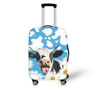 Homeyang Funda Maleta Cabina Flor De Vaca Azul Funda Maleta Protectora Elástico Spandex Poliéster Lavable Cubierta de Equipaje 18-32 Pulgadas Fundas Maletas de Viaje (S)