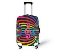 Homeyang Funda Maleta Cabina Música Roja Verde Funda Maleta Protectora Elástico Spandex Poliéster Lavable Cubierta de Equipaje 18-32 Pulgadas Fundas Maletas de Viaje (S)