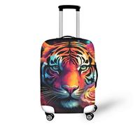 Homeyang Funda Maleta Cabina Naranja Tigre Funda Maleta Protectora Elástico Spandex Poliéster Lavable Cubierta de Equipaje 18-32 Pulgadas Fundas Maletas de Viaje (S)