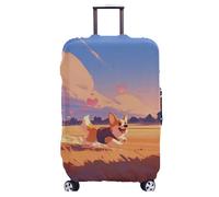 Homeyang Funda Maleta Corazón Perro Amarillo Funda para Maletas Elástico Spandex Poliéster Lavable a Máquina18-32 Pulgadas Protectora Arañazo Decoración Fundas Maletas de Viaje (S)