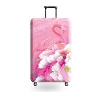 Homeyang Funda Maleta Grande Flamingo Flores Rosadas Funda para Maletas Anti-Polvo Protectora Elástico Lavable Spandex Poliéster Reutilizable Maletas Grandes de Viaje (XL)