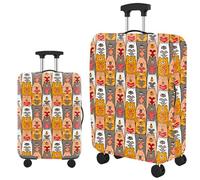 Homeyang Funda Maleta Grande Oso Gris Naranja Funda para Maletas Anti-Polvo Protectora Elástico Lavable Spandex Poliéster Reutilizable Maletas Grandes de Viaje (XL)