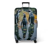 Homeyang Funda Maleta Grande Pingüino del Río Negro Funda para Maletas Anti-Polvo Protectora Elástico Lavable Spandex Poliéster Reutilizable Maletas Grandes de Viaje (XL)