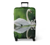 Homeyang Funda Maleta Grande Río Verde Swan Funda para Maletas Anti-Polvo Protectora Elástico Lavable Spandex Poliéster Reutilizable Maletas Grandes de Viaje (XL)