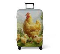 Homeyang Funda Maleta Mediana Pollo Amarillo Lindo Fundas Maletas de Viaje Anti-Polvo Raspones Protectora Elástico Poliéster Lavable y Reutilizable para 18-32 Pulgadas Fundas para Maletas (L)