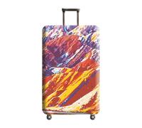 Homeyang Funda Maleta Montaña Naranja Púrpura Fundas Maletas de Viaje Anti-Polvo Elástico Protectora Cubierta de Equipaje 18-32 Pulgadas Funda para Maletas Lavable (L)