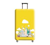 Homeyang Funda Maleta Nubes De Edificio Amarillo Fundas Maletas de Viaje Anti-Polvo Elástico Protectora Cubierta de Equipaje 18-32 Pulgadas Funda para Maletas Lavable (M)
