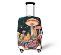 Homeyang Funda Maleta Setas Amarillas Y Rosas Fundas Maletas de Viaje Anti-Polvo Elástico Protectora Cubierta de Equipaje 18-32 Pulgadas Funda para Maletas Lavable (M)