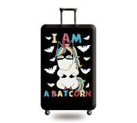 Homeyang Funda Maleta Unicornio Amarillo Negro Fundas Maletas de Viaje Anti-Polvo Elástico Protectora Cubierta de Equipaje 18-32 Pulgadas Funda para Maletas Lavable (L)