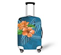 Homeyang Funda para Maletas Flores Azules Retro Fundas Maletas de Viaje Elástico Spandex Poliéster Lavado a Máquina 18-32 Pulgadas Protectora Funda Maleta para Vacaciones (M)