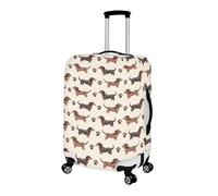 Homeyang Funda para Maletas Perro Marrón Beige Fundas Maletas de Viaje Elástico Spandex Poliéster Lavado a Máquina 18-32 Pulgadas Protectora Funda Maleta para Vacaciones (M)