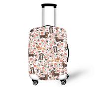 Homeyang Funda para Maletas Perro Rosado Floral Fundas Maletas de Viaje Elástico Spandex Poliéster Lavado a Máquina 18-32 Pulgadas Protectora Funda Maleta para Vacaciones (M)