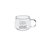 Homeyes Glass Coffee Cups Clear Glasses Mug Tumbler for Drinking Beer Tea Water (good Morning) The Best One