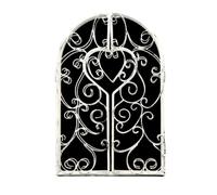 HomeZone Espejo de jardín de Metal Grande Estilo Vintage Retro Shabby-Chic con persianas de Metal Blanco - decoración de Interiores para Paredes de baño