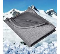 HOMFINE Manta Refrescante Doble Cara - Q-MAX>0.45 Mantas para Sofa/Cama Verano, Sabana Refrescante Transpirable Suave,Anti Estático,Cooling Blanket,Manta Rresco, Gris Oscuro 200 X 220 CM