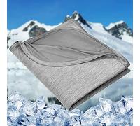 HOMFINE Manta Refrescante Doble Cara - Q-MAX>0.45 Mantas para Sofa/Cama Verano, Sabana Refrescante Transpirable Suave,Anti Estático,Cooling Blanket,Manta Rresco, Gris 130 X 170 CM