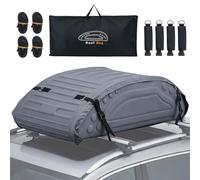 HOMFME Bolsa Plegable para Techo de Coche, 400 L, Impermeable, con Bolsa de Almacenamiento, 4 Correas reforzadas y Parte Inferior Antideslizante, Caja de Almacenamiento de Equipaje en la azotea Suave