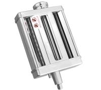 HOMGEN Accesorio profesional para hacer pasta Kitchenaid - Rodillo y cortador de pasta 3 en 1 profesional de acero inoxidable para KitchenAid incluye rodillo, cortadores de espaguetis y fettuccine