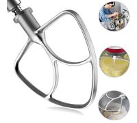 HOMGEN Batidor de Borde Flexible de Acero Inoxidable 304 para Kitchenaid Accesorios de Mezclador Vertical de Cabeza Inclinada para Kitchenaid 4.5/5 QT para K45SS, KSM75, KSM150, KSM152, etc.