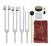 HOMGEN Diapasones Terapéuticos Tuning Fork Set Kit Diapason Meditación Diapasón Sonido Vibración Chakra Yoga Mindfulness Sound Therapy Diapasones Frecuencia con Mazo Activador y Bolsa Portátil