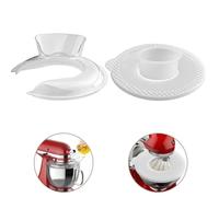 HOMGEN Juego de Protector Antisalpicaduras y Tapa para Batidora de Pie 4.5 y 5 Cuartos Compatible con KitchenAid, Escudo de Vertido Transparente y Cubierta de Tazón de Acero Inoxidable,Incluye Cepillo