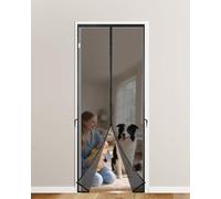 HOMGEN Mosquitera Puerta Magnética 80x200cm- Cierre Automático con 4 Imanes Poderosos & Cinta Mágica, Sin Perforaciones Incluye Bolsa de Almacenamiento para Patio/Balcón/Dormitorio