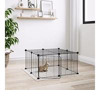 Homgoday 12-Panel Pet Cage with Door Black 35x35 cm Steel, Pet Dog Pen Puppy Playpen, Rabbit Run Cat Duck Cage Fence, Indoor/Outdoor Small Animal Cages Pet Carrier 51 Animals & Pet Supplies