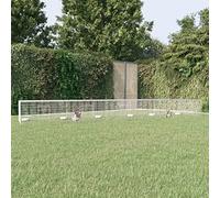 Homgoday 5-Panel Rabbit Cage 541x109x54 cm Galvanised Iron, Rabbit/Guinea Pig Hutch and Run, Wooden Outdoor Rabbit Hutch Small Animal House Pet Cage, Mouse Pet Hutch Carrier Chicken Room