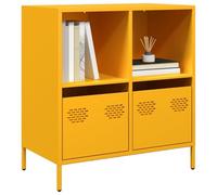 Homgoday Aparador amarillo mostaza 68 x 39 x 73,5 cm acero laminado en frío, mueble aparador, armario de suelo muebles, mesilla de noche aparador para dormitorio, modelo 851361